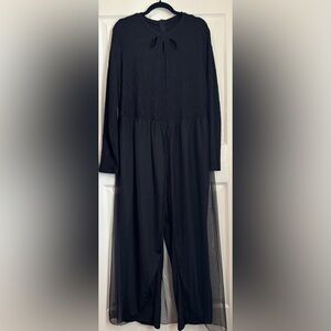 NWOT Unique Black Textured Jumpsuit